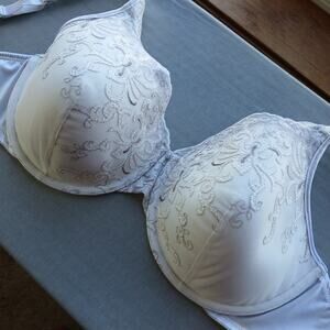 Playtex Secrets Beautiful Lift Embroidered Underwire Bra 38DD Pearl white 4513